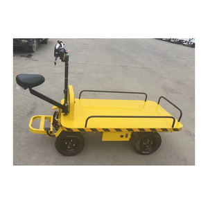Four-Wheel Electric Flatbed <b>Trolley</b> Cart Cargo Push Transporter Work Platforms Truck - Product Image 3