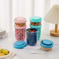 Conteneur à salade portable écologique OEM/ODM pour cuisine, avec compartiments superposés pour une conservation optimale, en matériau AS+PP, idéal pour l'extérieur