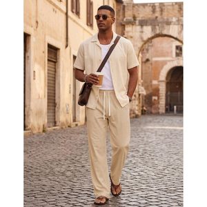Pantalones Casuales de Algodón Ligero para Hombre FOXA, Corte Holgado, Cintura Elástica, Estilo Playa - Product Image 3
