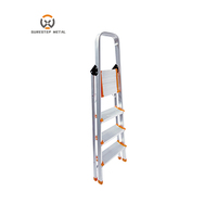 Échelle en aluminium 4/5/6 marches larges pliantes Échelle domestique Échelle d'intérieur portable avec main courante