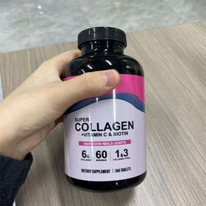 Tabletas de Colágeno Bovino Hidrolizado con Vitamina C y Biotina, Suplemento de Salud de Super Colágeno con Biotina para Adultos - Product Image 1