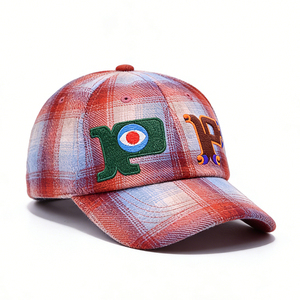 Casquette de baseball vintage à carreaux pour hommes et femmes, casquette rétro en flanelle avec broderie 3D, casquette décontractée ajustable style streetwear - Product Image 6