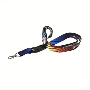 Custom car key lanyards clip neck strap with metal buckle lanyard sublimation printing