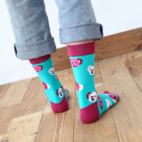 Chaussettes amusantes et colorées avec motifs d'animaux mignons du printemps, pingouin, kangourou, koala, perroquet, en coton, style Harajuku