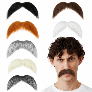Moustache Artificielle Auto-Adhésive en Gros, Accessoire Facial Ébouriffé pour Déguisement, Halloween, Cosplay et Fêtes Costumées - Product Image 1
