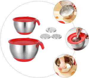 Juego de Tazones para Mezclar Frutas y Ensaladas de Silicona y Acero Inoxidable con Tapas, los Más Populares al por Mayor - Product Image 3