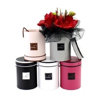 Boîte-cadeau de fleurs florales rondes avec logo personnalisé Boîtes en velours pour fleurs Boîte-cadeau de maman pour la Saint-Valentin