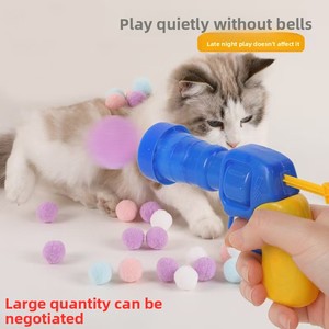 Lanceur de balles en peluche pour chat en polyester, pistolet à balles rebondissantes silencieux et manuel, jouet interactif pour l'auto-entretenement, soulage le stress - Vente chaude - Product Image 4