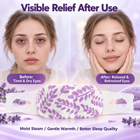 Masque oculaire vapeur à la lavande OEM, jetable, auto-chauffant, compresse chaude, masque oculaire vapeur pour la relaxation, idéal pour les voyages, pour un usage quotidien