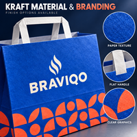 Sacs à emporter en papier kraft de luxe personnalisés, recyclables et jetables, impression offset, poignées torsadées/plates pour restaurants, aliments, champagne