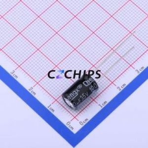 Condensador Electrolítico de Aluminio de Orificio Pasante KM107M035F12RR0VH2FP0, Orificio Pasante, D8xL12mm 100uF 20% 35V 3.5mm - Product Image 2