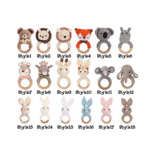 ของเล่นที่ใช้ปั้นจากกระต่ายทำด้วยมือทำจากไม้สำหรับทารกแรกเกิดของเล่นแบบสั่นสามารถปรับแต่งโลโก้ได้สลักชื่อโคอาล่าล่ากัดของขวัญสำหรับทารก - Product Image 1