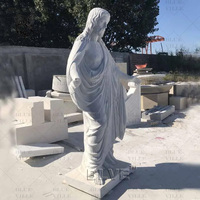 Statue de Jésus en marbre blanc sculptée à la main de grande taille pour décoration extérieure d'église BLVE, sculpture de Christ en pierre pour extérieur