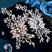 Diadème vintage européen américain en argent avec strass, bordure en alliage en forme de feuille, pince à cheveux, bandeau de mariée, robe de mariée