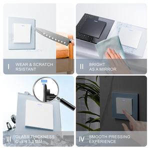 220V 10A Produktions linie Wand schalter und Steckdose 1 Gang 1 2 3-Wege-Wandlichtschalter nach EU-Standard Temper ier glasscheibe - Product Image 6
