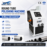 Polisseuse automatique de tubes ronds à bande, machine de ponçage et de polissage de tuyaux en acier inoxydable robuste avec moteur 4kW 8-80mm