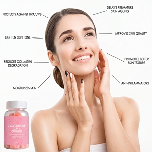 Aeglewell OEM Private Label L-glutathione <strong>Collagen</strong> 13 in 1 Skin Whitening Brightening Gummies - Product Image 3
