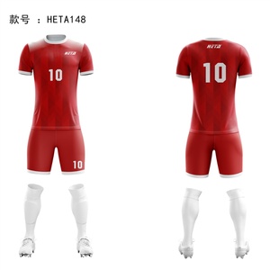 เสื้อฟุตบอลแขนสั้นสีกรมท่าแบบใหม่ สไตล์ซับลิเมชั่นสั่งทำพิเศษ ผ้าโพลีเอสเตอร์ 100% ระบายอากาศได้ดี ชุดยูนิฟอร์มฟุตบอลสำหรับผู้ชาย - Product Image 5