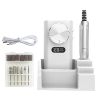 Machine à ongles électrique sans fil 45000 tr/min avec base intégrée, stockage de 6 embouts, rechargeable, qualité professionnelle, emballage personnalisé
