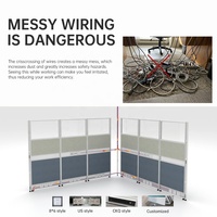 Modular Office Partition Workstation 4 6 8 Person Modern Aluminum Frame Wooden Top Cubicle for Call Center