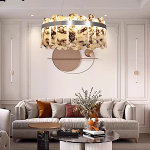 Nuovo <span class=keywords><strong>Lampadario</strong></span> Circolare di Lusso Francese con LED, Marmo Bianco ad Alta Luminosità per Illuminazione Sala da Pranzo - Product Image 1