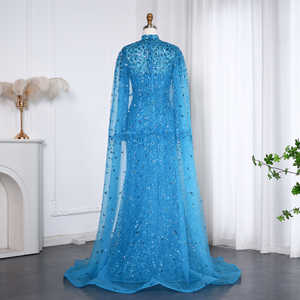 Jancember SZ202 أنيقة زرقاء دبي سهرة رسمية فساتين نسائية - Product Image 2