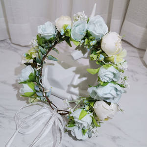 Colorido diseño Floral Artificial nupcial boda corona tocado fábrica Original diadema <span class=keywords><strong>para</strong></span> fiesta sombreros - Product Image 6