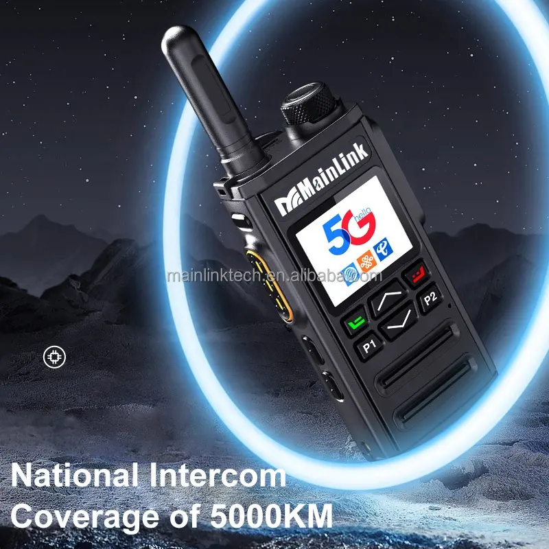 هاتف ذكي 5G ووكي توكي بطاقة sim جهاز لاسلكي poc ثنائي الاتجاه 200 1000 5000 كم نظام تحديد مواقع عالمي BT واي فاي 4G Lte راديو محمول