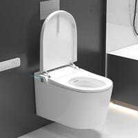WC intelligent de luxe, chauffé électriquement, sans réservoir, autonettoyant, mural, toilettes intelligentes