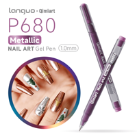 Set Pena Gel Gambar Kuku Plastik Klasik Emas Perak Perunggu Efek Cermin Grafiti 1.0mm Tidak Dapat Dihapus Desain Manikur Mewah
