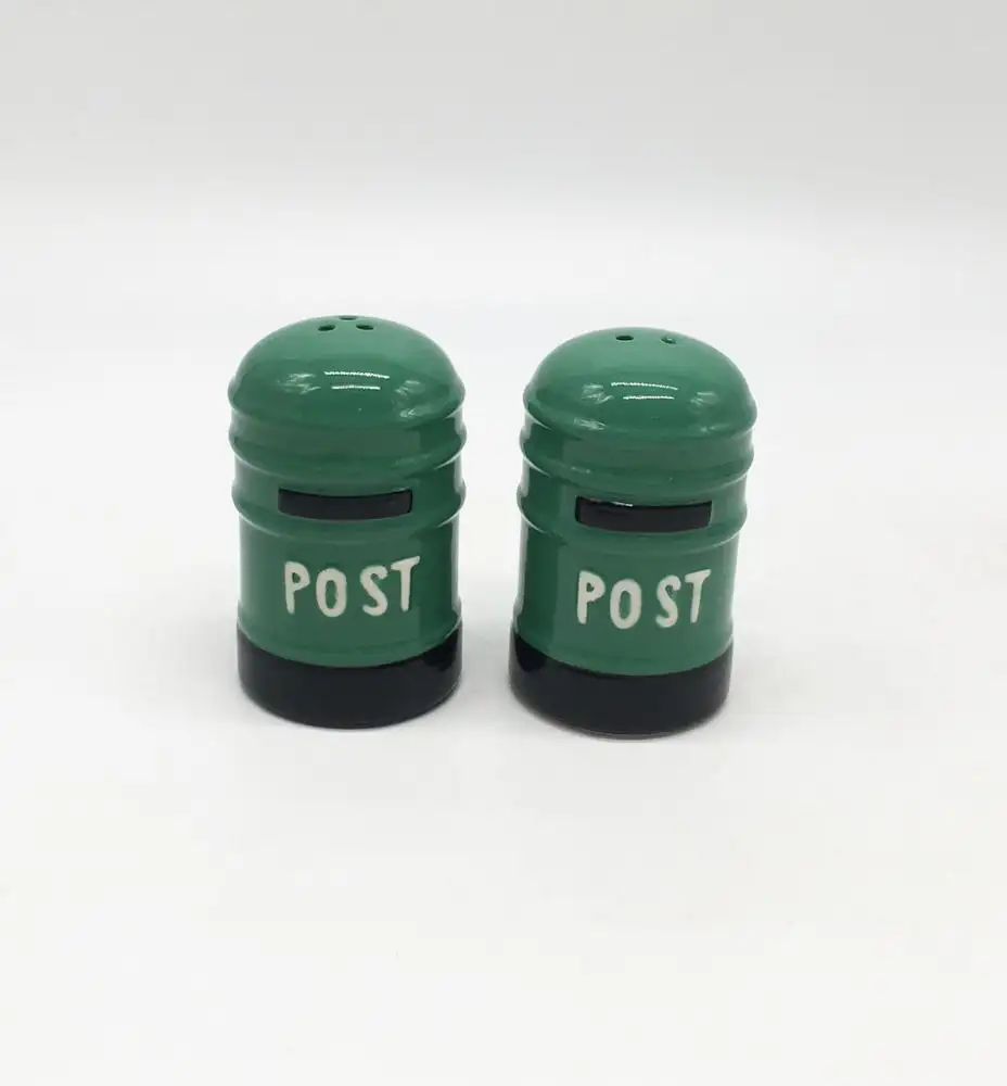 Pintado à mão Post caixa em forma de Cerâmica Salt & Pepper Shaker Set, Personalizado Porcelana/Dolomita Animal Tempero Spice Dispenser Presente & Artesanato