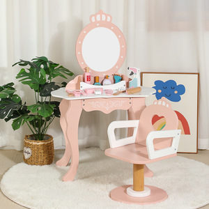 Jeu <span class=keywords><strong>de</strong></span> Rôle pour Enfants : <span class=keywords><strong>Salon</strong></span> <span class=keywords><strong>de</strong></span> <span class=keywords><strong>Coiffure</strong></span> Rose, Maquillage, Jeu Éducatif, Table <span class=keywords><strong>de</strong></span> Princesse à Habiller, Cadeau Jouets pour Garçons et Filles - Product Image 2