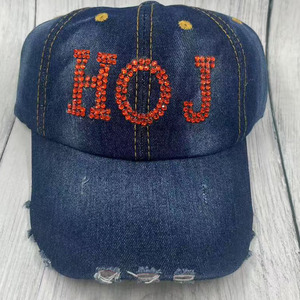 El más nuevo hecho a mano personalizado <span class=keywords><strong>JJ</strong></span> JJOA Jack and Jill Inc. 1938 rosa y azul diamantes de imitación <span class=keywords><strong>Vaquero</strong></span> al aire libre Bling sombreros gorra de béisbol - Product Image 3