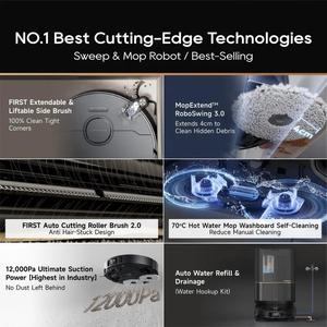 Dreame X50 Ultra : Aspirateur robot intelligent autonettoyant à haute température avec fonction lavage, couverture complète de la maison, idéal pour usage hôtelier - Product Image 2