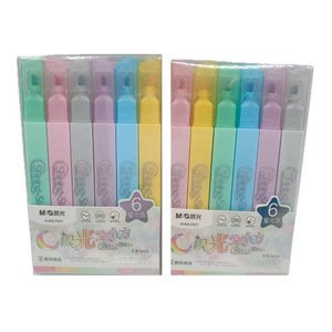 Marcadores Fluorescentes Cuadrados con Luz Intermitente, 6 Colores, para Dibujo Artístico, Punta Única Angulada - Product Image 2