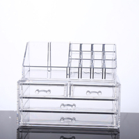 Prix bas boîte organisateur cosmétique boîte de rangement en plastique bureau clair bijoux en plastique maquillage tiroir organisateur boîte de rangement