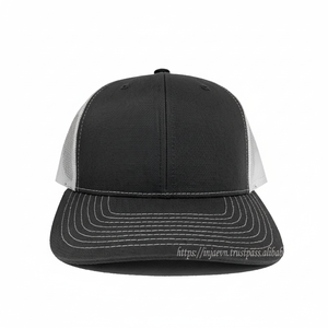 Custom Flag Rubber Patch Multi Color 6 Panel Breathable Mesh Hats Adjustable Closure for Casual Outdoor Workwear - Product Image 5