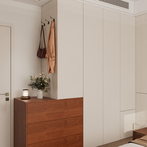 Armario de Estilo Retro Color Crema, Mueble de Almacenamiento con Tres Cajones para Dormitorio - Product Image 3