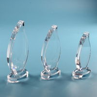 Trophée en cristal vierge à prix réduit avec base en bois, gravure laser 3D personnalisée K9, idéal pour souvenirs - Vente chaude