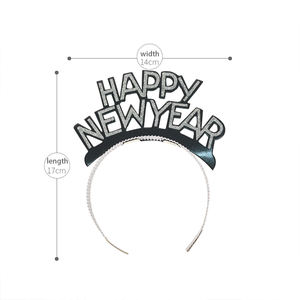 Serre-tête Joyeux Nouvel An, Décorations de fête du réveillon 2024, Tiaras, Cadeaux de Noël, Pinces à cheveux en papier et aluminium - Product Image 5