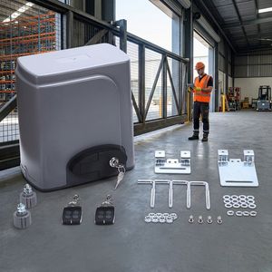 Kit d'ouverture automatique de <span class=keywords><strong>portail</strong></span> <span class=keywords><strong>coulissant</strong></span> 600 kg, moteur de <span class=keywords><strong>portail</strong></span> électrique AC 220V/110V <span class=keywords><strong>avec</strong></span> crémaillère de 4 m, télécommande et application intelligente pour villa et garage - Product Image 1
