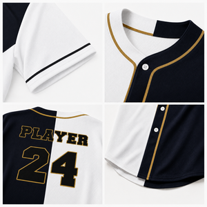 Maillot de baseball bleu personnalisé pour hommes, manches courtes, entièrement boutonné, uniforme d'équipe, vente en gros, prêt pour logo, nom, numéro et design personnalisés - Product Image 2