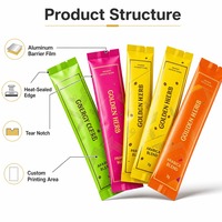 Sachet aluminisé imprimé en couleur, anti-lumière, pour poudre protéinée, dose unique, épaisseur réglable