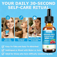 Gouttes liquides de Vitamine B12 OEM 5000 mcg Méthylcobalamine avec B1, B3, B6, Folate, Niacine pour l'énergie et le cerveau