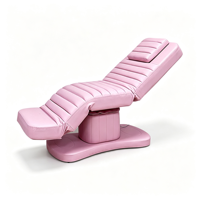 Cama de Masaje Eléctrica Rosa con Calefacción, 4 Motores, Ajustable, con Separación de Piernas, Silla para Tratamientos Faciales, Control Remoto, Cama de Spa