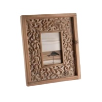 Miroir mural antique fait main OEM & ODM avec des sculptures ornées, cadre en bois massif pour salon, couloir et chambre à coucher vintage