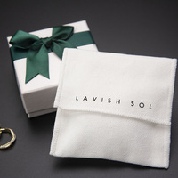 Pochette en coton doux personnalisée de haute qualité, recyclable, avec rabat et cordon de serrage, pour emballage type enveloppe