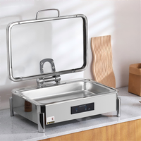 Chauffe-Plat Électrique Carré LIYUNDA 6L en Acier Inoxydable 304 – Équipement Commercial de Maintien au Chaud des Aliments pour la Restauration