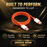 Kabel Data USB 3.2 Gen 2 Tipe A Male ke Tipe A Male 10Gbps 1M 2M 3M 3.0 ke Kabel A untuk Peralatan Industri OEM