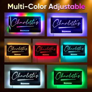 Miroir LED néon personnalisé avec nom, texte/logo personnalisable, lumière LED multicolore à fixer au mur, veilleuse pour chambre à coucher, bar, décoration de la maison, cadeau - Product Image 3